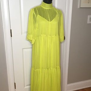H\u0026M | Dresses | Hm Neon Green Widecut 
